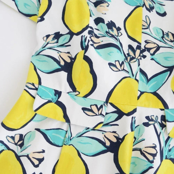 Draper James Lemon Orchard Love Circle White & Yellow Fit & Flare Dress 12 - Picture 10 of 15